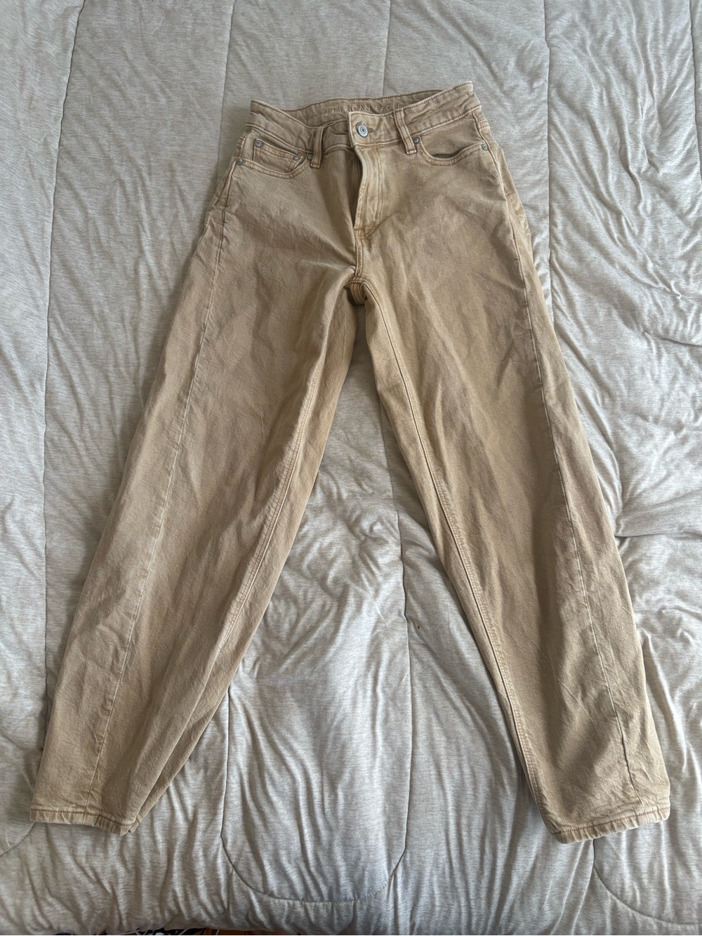 American Eagle Outfitters Wide Leg Pants in Light Tan